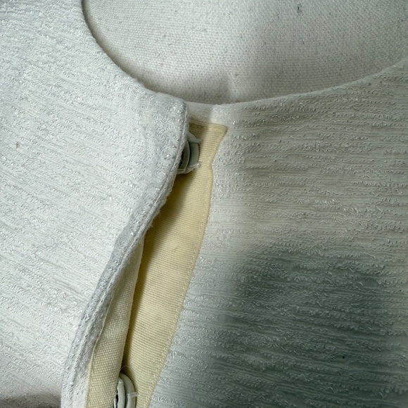 Vince Textured Crop Jacket Women's XL Snap Collarless White Blazer -cp - Picture 3 of 10